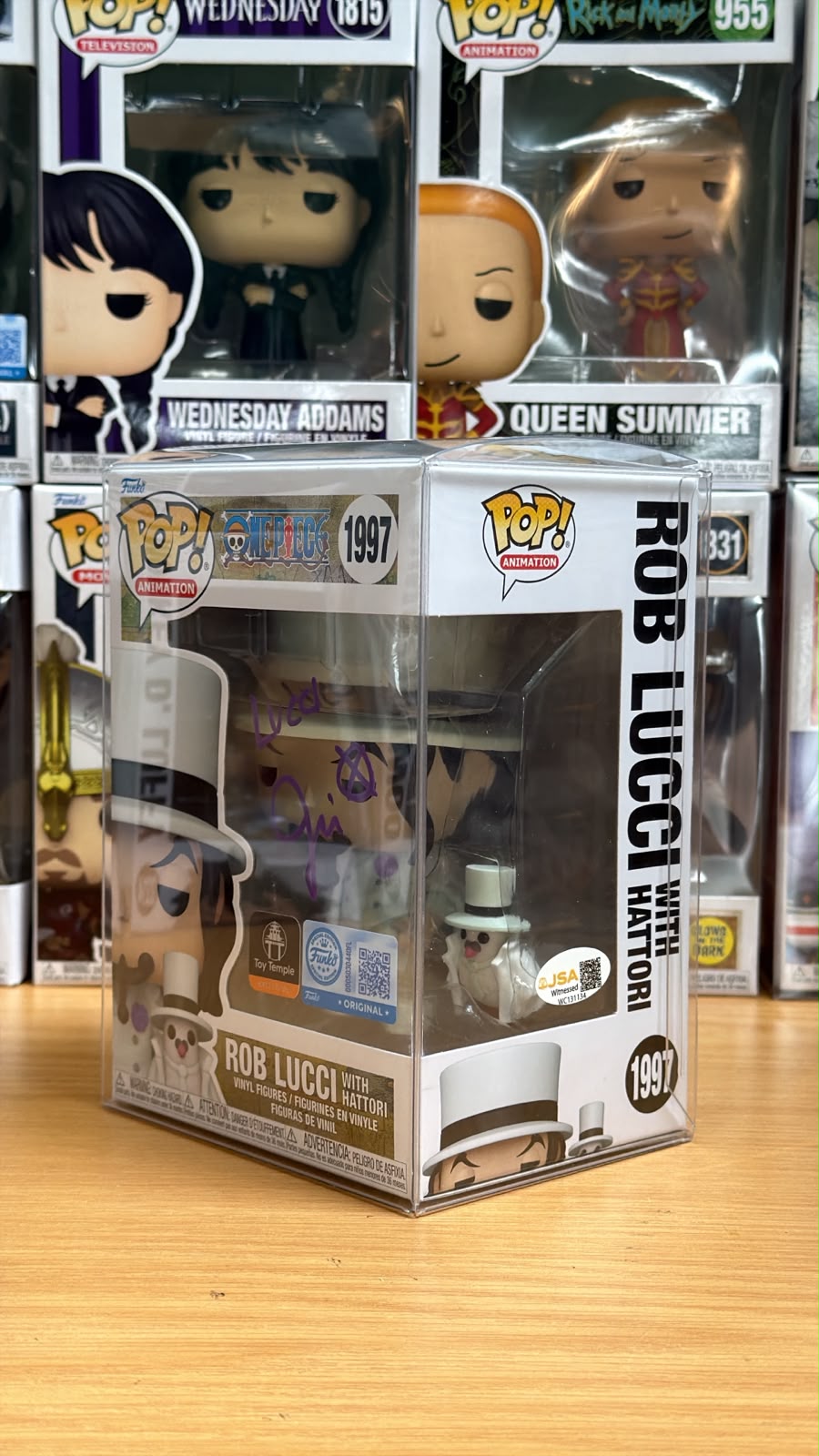 Funko Pop One Piece Rob Lucci with Hattori Toy Temple Signed 1997