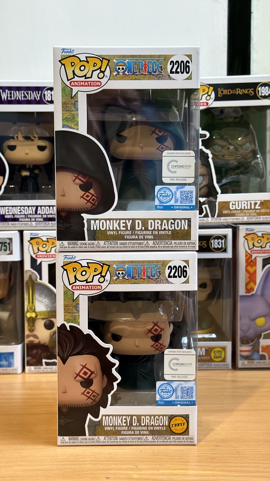 Funko Pop One Piece Monkey D. Dragon Chrono Toys Exclusive CHASE bundle 2206