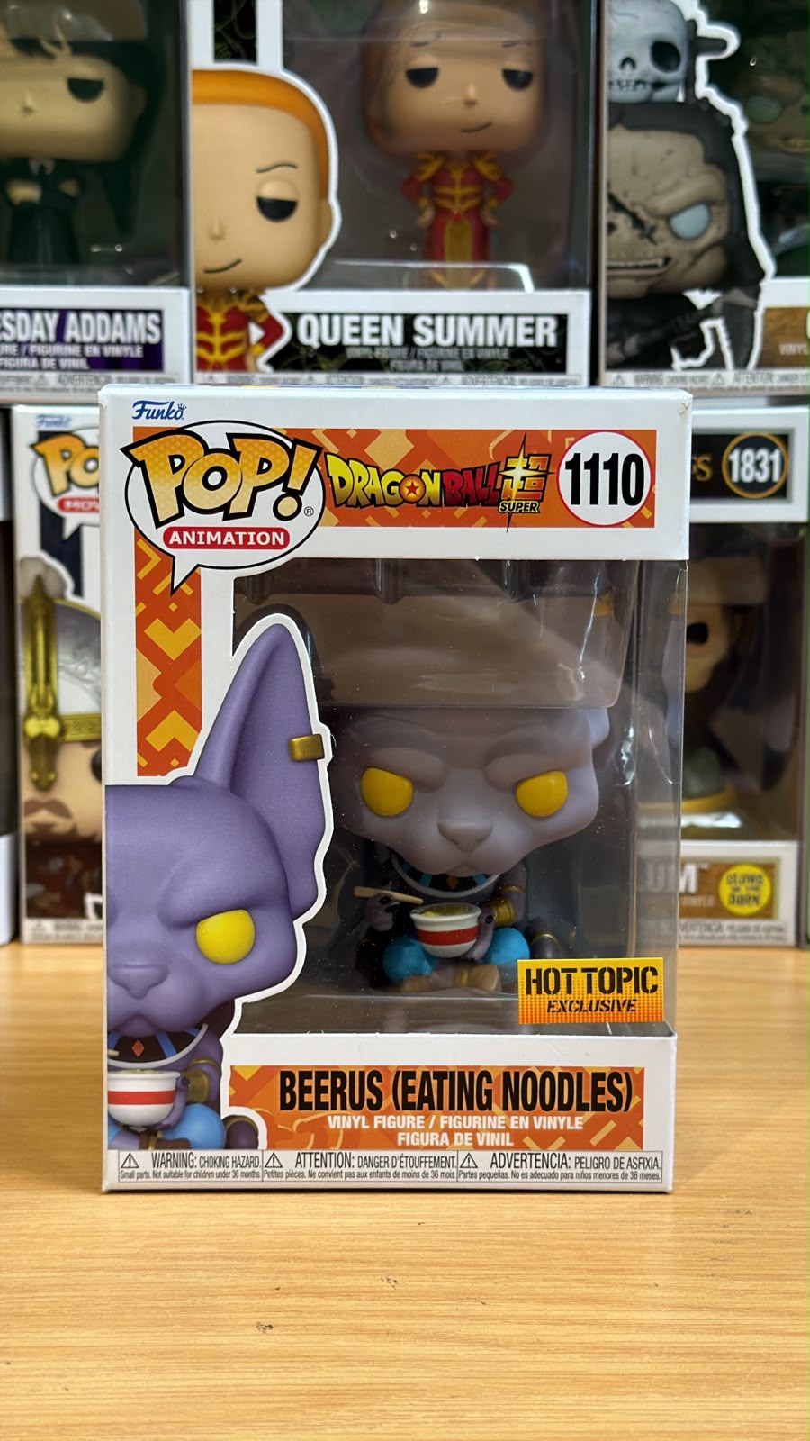 Funko Pop DragonBall Super Beerus (Eating Noodles) Hot topic Exclusive 1110